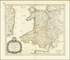 Principauté de Galles ou sont les Comtés, ou Shiries de Anglesey, I. Carnarvan, Denbigh, Flint, Merioneth, et Montgomery en Nort-Walles, Cardigan, Radnor, Breknock, Glamorgan, Carmarden, et Penbrock en Sout-Walles... 1658