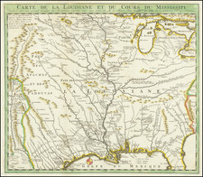 Carte De La Louisiane Et Du Cours Du Mississipi . . .  By J.F. Bernard