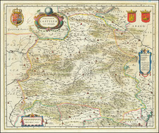 Utriusque Castiliae nova descriptio [New Description of Both Castiles] By Willem Janszoon Blaeu