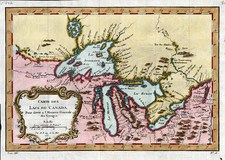 Midwest and Canada Map By Jacques Nicolas Bellin