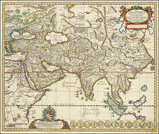 Asia, India, Southeast Asia and Central Asia & Caucasus Map By Nicholaus Blankaart