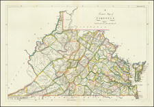 West Virginia and Virginia Map By Mathew Carey