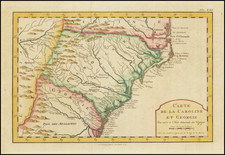 Southeast, Georgia, North Carolina and South Carolina Map By A. Krevelt