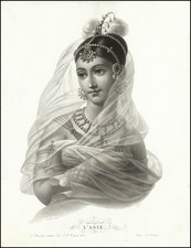 Asia, India, Middle East, Portraits & People and Prints & Drawings Map By Jules Antoine Vauthier / Noel Francois Bertrand