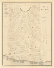 Plan of Detroit by John Mullett. 1830 By John Mullett / Bowen & Co.