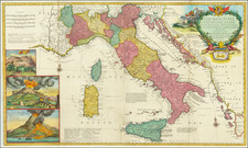 A New Map of Italy, Distinguishing all the Sovereignties in it, whether States, Kingdoms, Dutchies, Principalities, Republicks &c.  With the Post Roads….1714 By Herman Moll