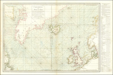 Polar Maps, Atlantic Ocean, Iceland and Canada Map By Depot de la Marine