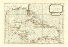Florida, South and Caribbean Map By Depot de la Marine
