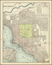 San Diego Map By George F. Cram