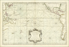 Carte Reduite Des Mers Comprises Entre L'Asie et L'Amerique Apelees par les Navigateurs Mer Du Sud ou Pacifique . . . 1742 Cette Carte a ete Corrigee en 1756. By Depot de la Marine