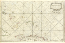 Carte Reduite Des Debouquemens De St. Domingue Dressee pour le Service des Vaisseaux du Roy . . . M. DCC. LXV . . . 1768 (with Bahamas, Turks & Caicos, etc.)  