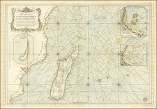 Carte Reduite Du Canal De Mozambique et des Isles de Madagascar de France de Bourbon, de Rodrigues et autres.  Dressee au Depost des  Cartes et Plans de Marine Pour Servir aux Vaisseau du Roy . . . Par order de M. Le Duc de Preslin. . . M DCC LXVII By Jacques Nicolas Bellin