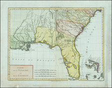 Florida, Southeast and Georgia Map By Pierre Antoine Tardieu
