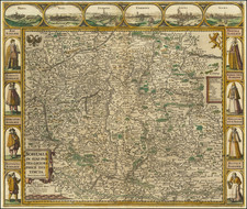 Bohemia In Suas Partes Geographice Distincta Petrus Kaerius Caelavit . . . (Carte-a-figures edition)