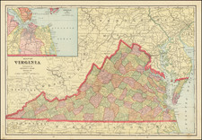 Virginia Map By George F. Cram