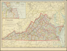 Virginia Map By George F. Cram