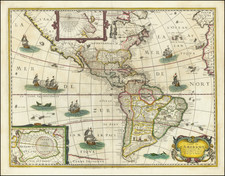 America Map By Melchior Tavernier / Petrus Bertius