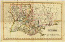 South, Louisiana, Alabama and Mississippi Map By Fielding Lucas Jr.