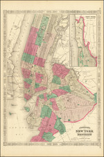 New York City Map By Alvin Jewett Johnson