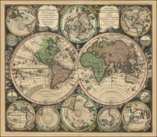 World and California as an Island Map By Matthaus Seutter
