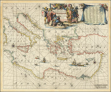 Italy, Turkey, Mediterranean, Turkey & Asia Minor and Greece Map By Frederick De Wit