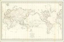 Mappemonde ou Carte Reduite Des Parties Connues Du Globe Pour servir au Voyage de La Perouse …. 1785, 85, 87 et 88. By Jean Francois Galaup de La Perouse