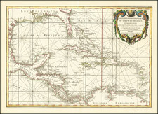 Florida, South and Caribbean Map By Giovanni Antonio Rizzi-Zannoni
