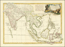 India, Southeast Asia, Philippines and Indonesia Map By Jean Lattré