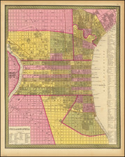 Philadelphia Map By Samuel Augustus Mitchell