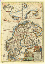 A New and Accurate Map of Scandinavia or the Northern Crowns of Sweden, Denmark, and Norway [Iceland and Greenland insets]