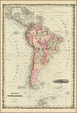 South America Map By Alvin Jewett Johnson  &  Ross C. Browning