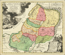 Holy Land Map By Johann Baptist Homann