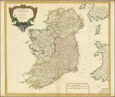 Ireland Map By Gilles Robert de Vaugondy