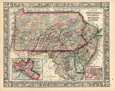 Mid-Atlantic Map By Samuel Augustus Mitchell Jr.