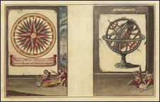 A Circle of Winds consisting of 32 points commonly called the Mariners Compass [and] The Artifical Sphere By Emanuel Bowen