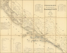 Croatia & Slovenia, Bosnia & Herzegovina and Serbia & Montenegro Map By Austrian General Quartermaster