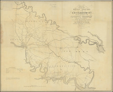 (Civil War - Confederate Imprint) Map showing the Battle Grounds of the Chickahominy, and the positions of the Subsequent Engagements in the retreat of the Federal Army towards James River and all the other points of interest in conection with The Siege of Richmond from the most reliable information to be obtained by Edwin Sheppard