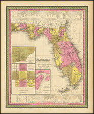 Florida Map By Samuel Augustus Mitchell