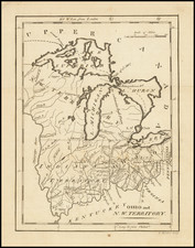 Illinois, Indiana, Ohio, Michigan and Wisconsin Map By Mathew Carey