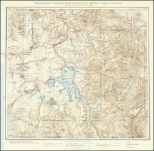 Yellowstone National Park and Part of Abutting Forest Reserve From Maps By The U.S. Geological Survey By Julius Bien / United States Bureau of Topographical Engineers