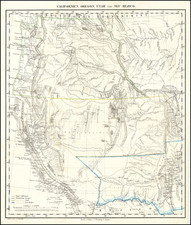 Southwest, Utah, New Mexico, Rocky Mountains, Utah, Pacific Northwest, Oregon and California Map By Carl Flemming