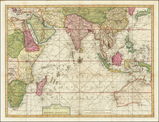 Indian Ocean, China, Japan, Korea, India, Southeast Asia, Philippines, Other Islands and Australia Map By Francois Valentijn