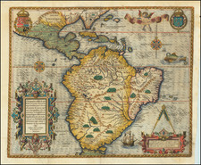 Mexico, Caribbean, Central America and South America Map By Theodor De Bry