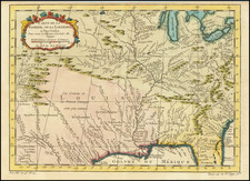 South, Southeast, Midwest and Southwest Map By Jacques Nicolas Bellin