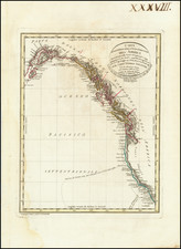 Alaska, California and British Columbia Map By George Vancouver