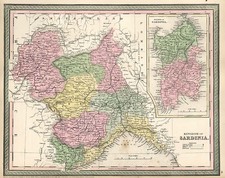 Europe, France, Italy, Mediterranean and Balearic Islands Map By Thomas, Cowperthwait & Co.