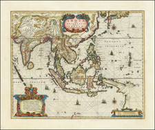 China, Southeast Asia, Philippines and Indonesia Map By Henricus Hondius