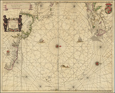 Atlantic Ocean, New England, Caribbean, South America, Brazil and Canada Map By John Seller