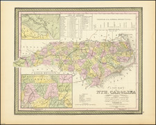 North Carolina Map By Samuel Augustus Mitchell