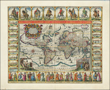World Map By Jan Jansson / Petrus Kaerius